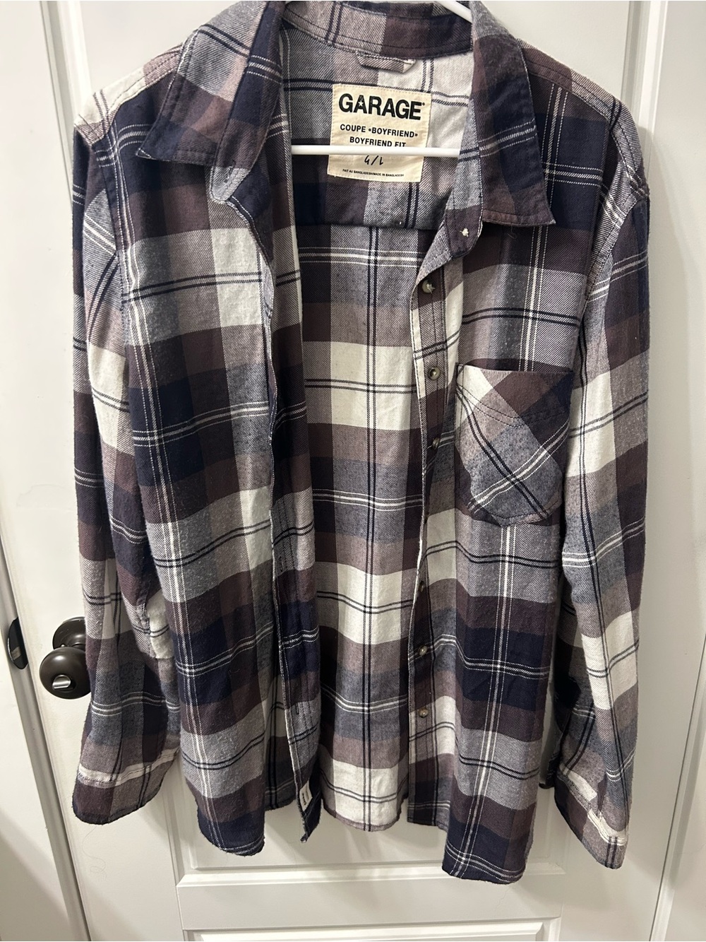 Garage Plaid Button-Down Shirt - Navy, Brown, White